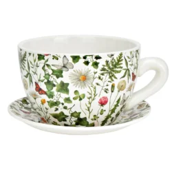 Blumentopf Pflanztasse "Pflanzen" aus Keramik mittel