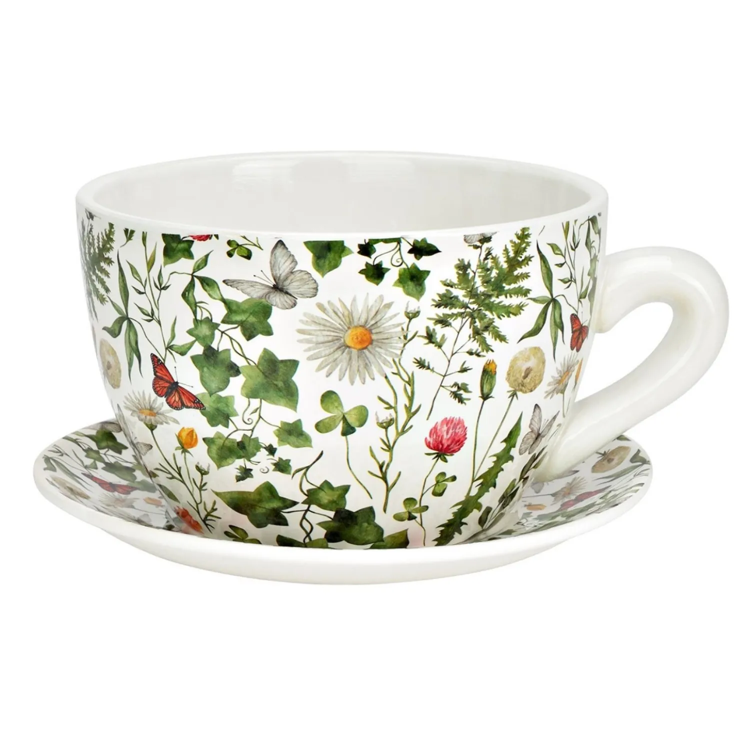 Blumentopf Pflanztasse "Pflanzen" aus Keramik mittel
