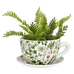 Blumentopf Pflanztasse "Pflanzen" aus Keramik mittel