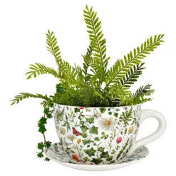 Blumentopf Pflanztasse "Pflanzen" aus Keramik groß