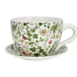 Blumentopf Pflanztasse "Pflanzen" aus Keramik groß