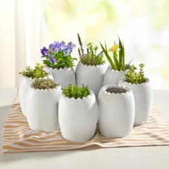 Blumentopf / Schale Eier-Tischkranz aus Keramik Eldo