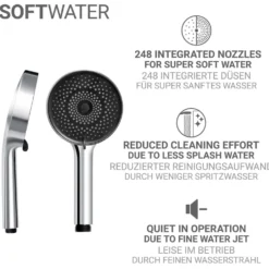 Brauseset mit Mikrotropfen-Technologie Softwater 70 cm WENKO