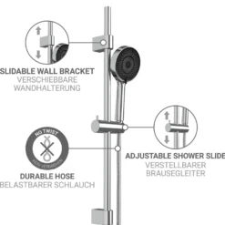 Brauseset mit Mikrotropfen-Technologie Softwater 70 cm WENKO