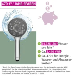 Brauseset „Watersaving“ Chrom 70 cm WENKO