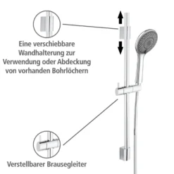 Brauseset „Watersaving“ Chrom 70 cm WENKO