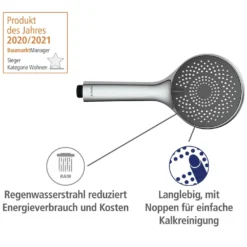 Brauseset „Watersaving“ Chrom 70 cm WENKO
