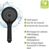 Brauseset „Watersaving“ Schwarz 70 cm WENKO