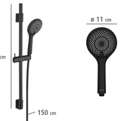 Brauseset „Watersaving“ Schwarz 70 cm WENKO