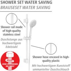 Brauseset „Watersaving“ Weiß 70 cm WENKO