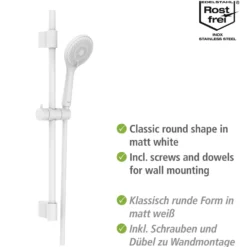 Brauseset „Watersaving“ Weiß 70 cm WENKO