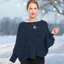 Cape-Pullover blau