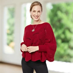 Cape-Pullover dunkelrot
