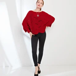 Cape-Pullover dunkelrot