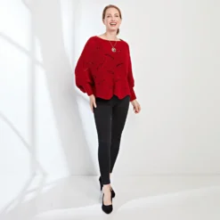Cape-Pullover dunkelrot