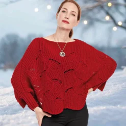 Cape-Pullover dunkelrot