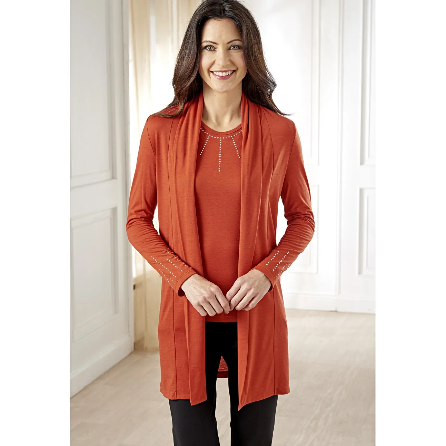 Cardigan mit Strass rot Amélie di Santi