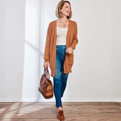 Cardigan Zopfmuster beige Amélie di Santi