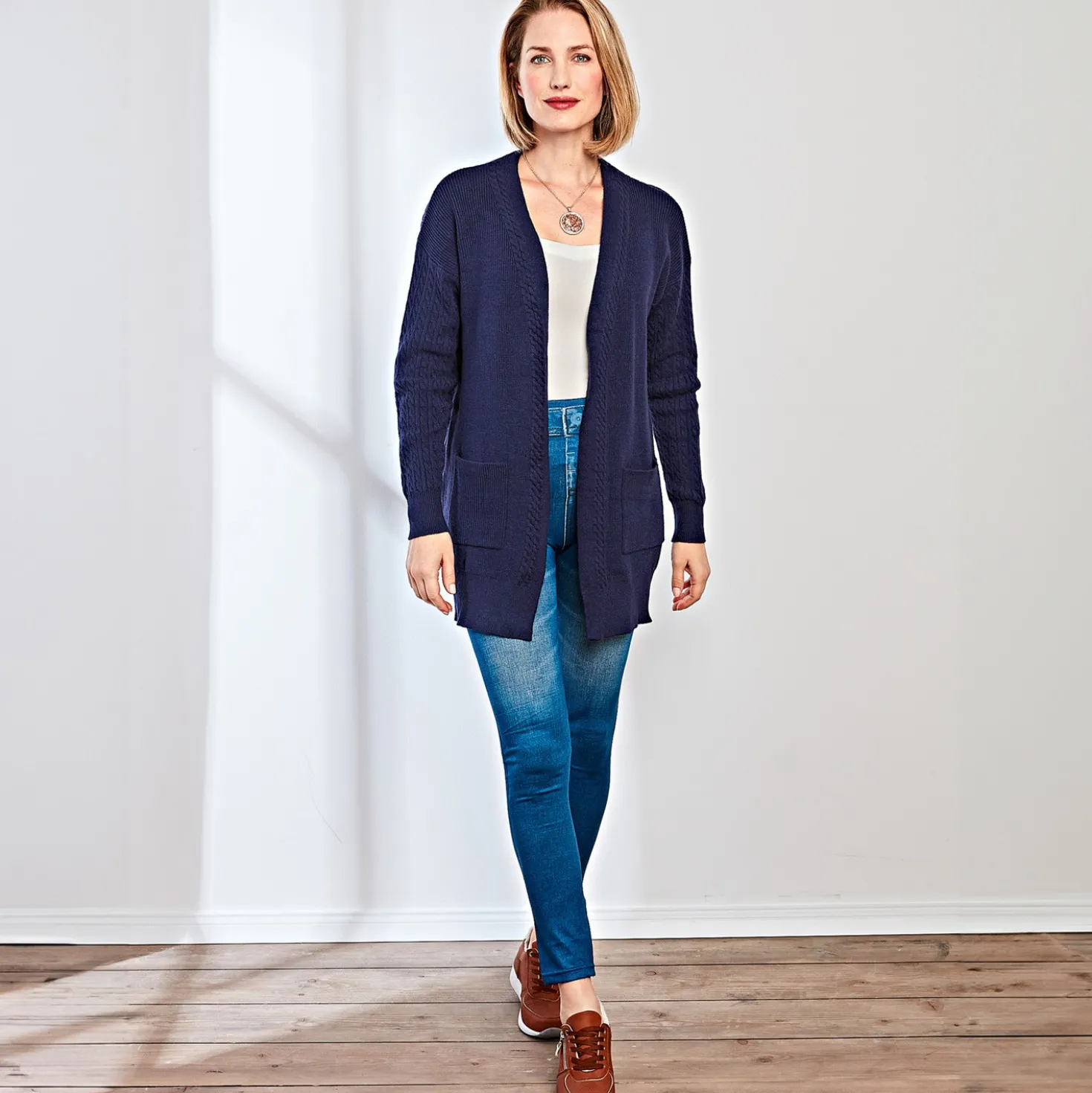 Cardigan Zopfmuster navy Amélie di Santi