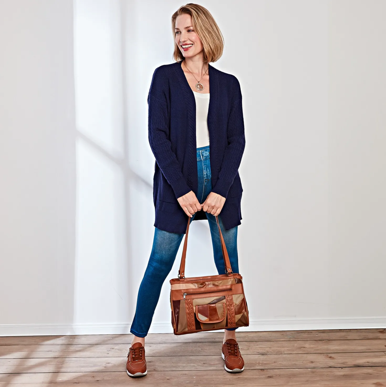 Cardigan Zopfmuster navy Amélie di Santi
