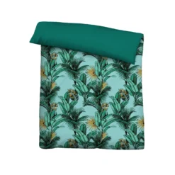 Castell Baumwoll Satin Bettwäsche Jungle gletscher, 1x 135x200 cm + 1x 80x80 cm