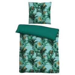 Castell Baumwoll Satin Bettwäsche Jungle gletscher, 1x 135x200 cm + 1x 80x80 cm