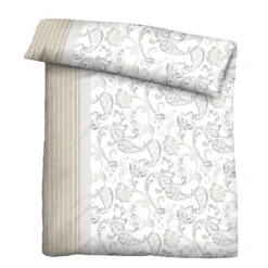 Castell Feinbiber Bettwäsche Paisley grau, 1x 155x220 cm + 1x 80x80 cm