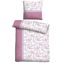 Castell Feinbiber Bettwäsche Paisley brombeer, 1x 155x220 cm + 1x 80x80 cm