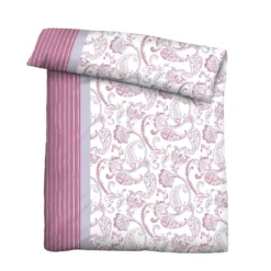 Castell Feinbiber Bettwäsche Paisley brombeer, 1x 155x220 cm + 1x 80x80 cm