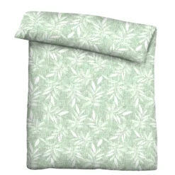 Castell Feinbiber Bettwäsche Blätter mint, 1x 155x220 cm + 1x 80x80 cm