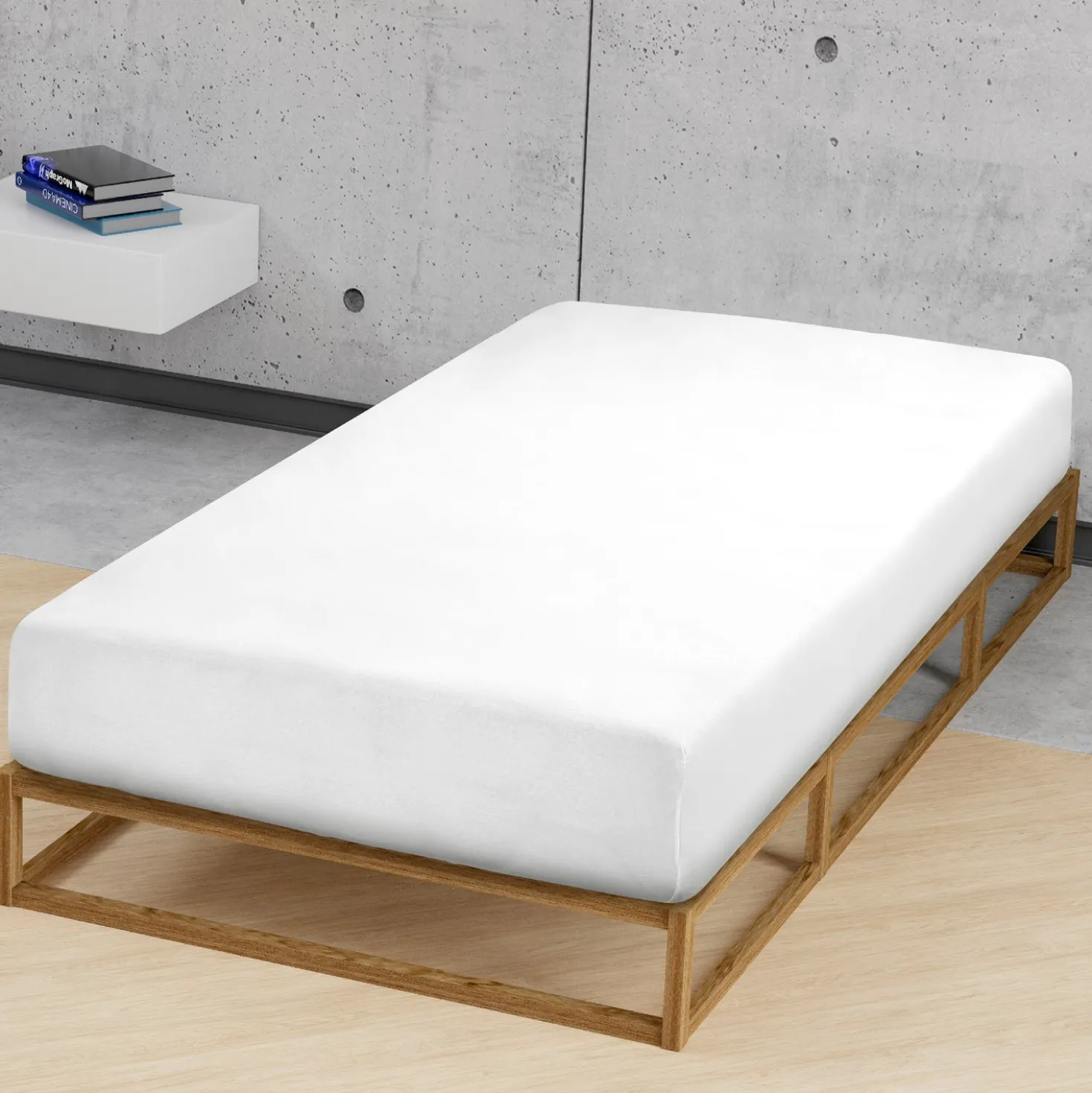 Castell Feinjersey-Spannbetttuch weiss, 1x 90x190 cm - 100x200 cm