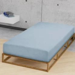 Castell Feinjersey-Spannbetttuch taubenblau, 1x 90x190 cm - 100x200 cm