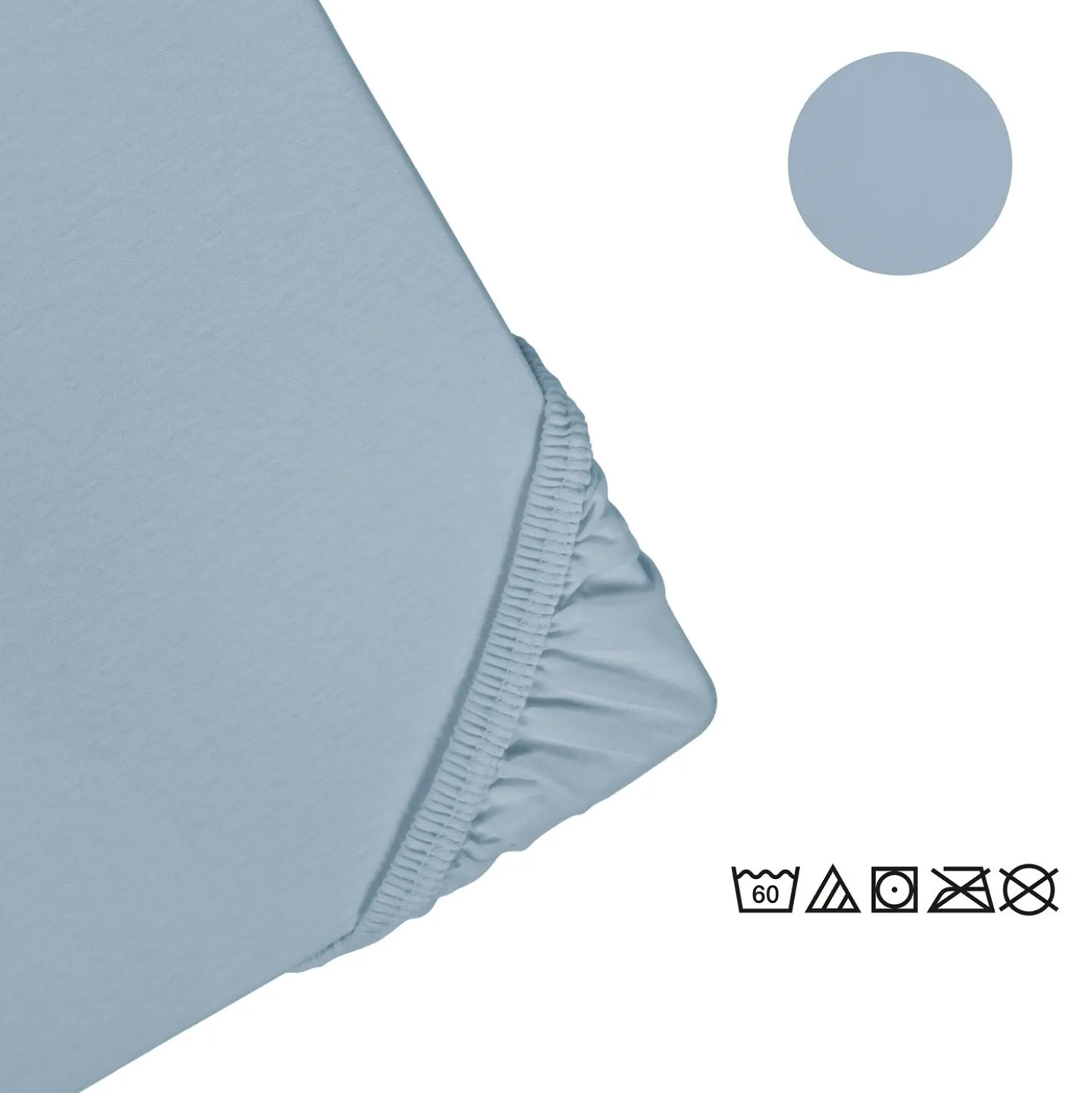 Castell Feinjersey-Spannbetttuch taubenblau, 1x 90x190 cm - 100x200 cm