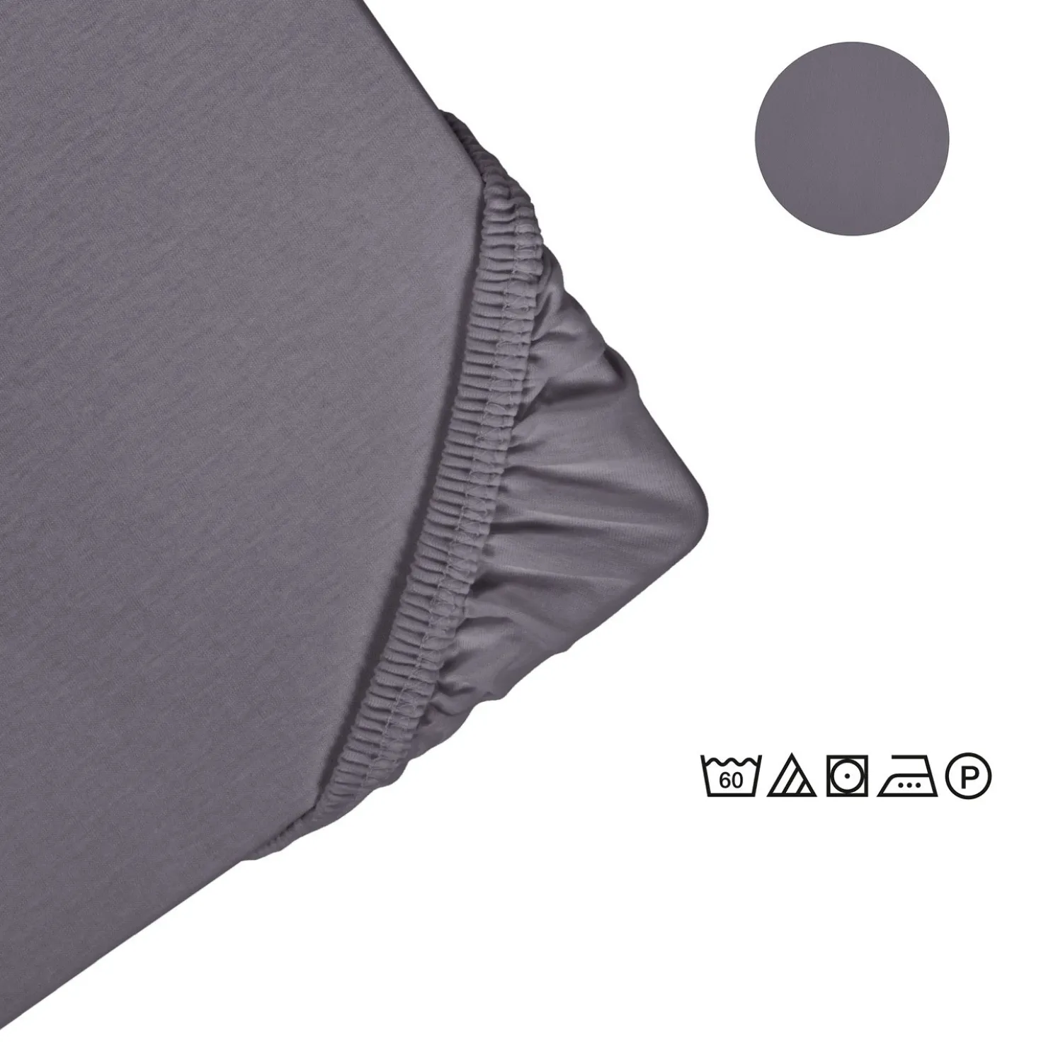 Castell Feinjersey-Spannbetttuch silber/grau, 1x 90x190 cm - 100x200 cm
