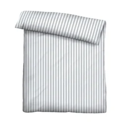 Castell Jersey Bettwäsche Längsstreifen grau, 1x 135x200 cm + 1x 80x80 cm