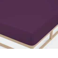 Castell Jersey-Stretch-Spannbetttuch dunkel violett, 1x 180-200 x 200 cm