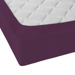 Castell Jersey-Stretch-Spannbetttuch dunkel violett, 1x 90-100 x 190-200 cm