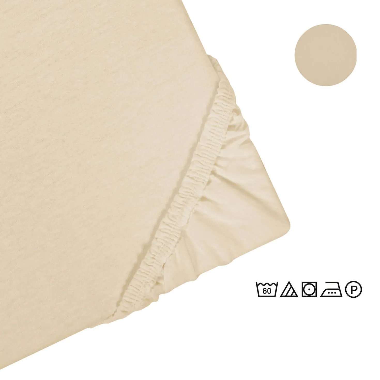 Castell Jersey-Stretch-Spannbetttuch kitt, 1x 90x190 cm - 100x200 cm