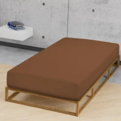 Castell Jersey-Stretch-Spannbetttuch chocolate, 1x 90x190 cm - 100x200 cm