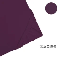 Castell Jersey-Stretch-Spannbetttuch dunkel violett, 1x 120x200 cm