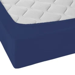 Castell Jersey-Stretch-Spannbetttuch dunkelblau, 1x 140-160 x 200 cm