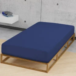 Castell Jersey-Stretch-Spannbetttuch dunkelblau, 1x 180-200 x 200 cm
