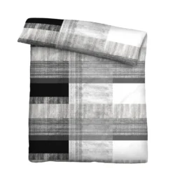 Castell Mikrofaser Bettwäsche karo silber/grau, 1x 155x220 cm + 1x 80x80 cm
