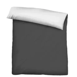 Castell Mikrofaser Bettwäsche uni schwarz, 1x 135x200 cm + 1x 80x80 cm