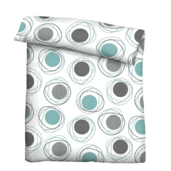 Castell Polycotton Renforce Bettwäsche Kringel silber/grau, 1x 155x220 cm + 1x 80x80 cm