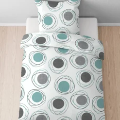 Castell Polycotton Renforce Bettwäsche Kringel silber/grau, 1x 155x220 cm + 1x 80x80 cm