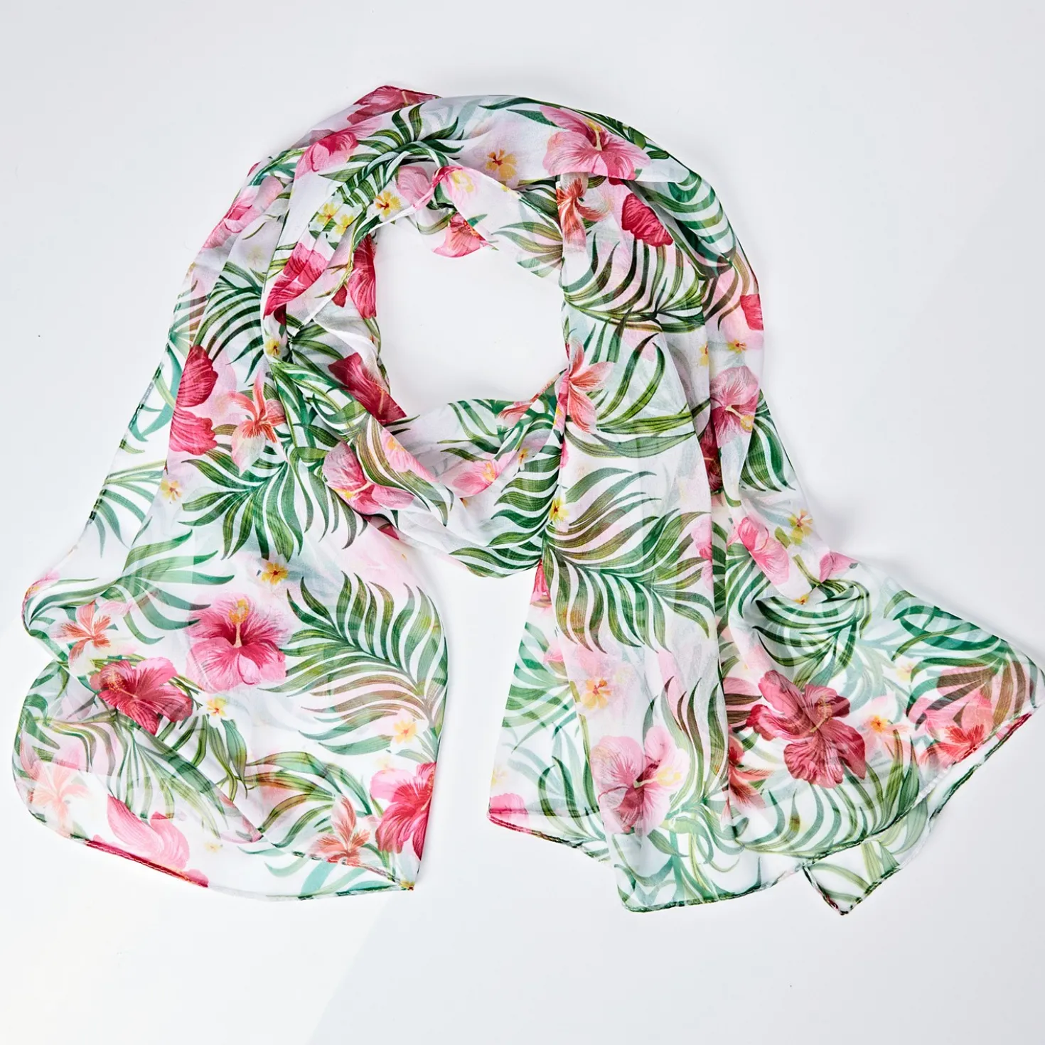 Chiffonschal "Hibiskus"