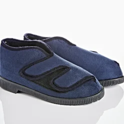 Comfort Hausschuh Mikrovelour navy