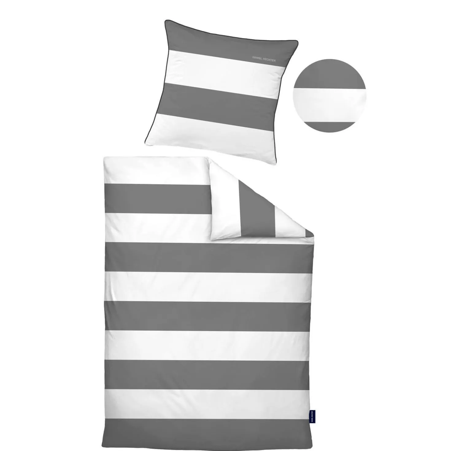 Daniel Hechter Renforce Bettwäsche silber/grau, 1x 135x200 cm + 1x 80x80 cm