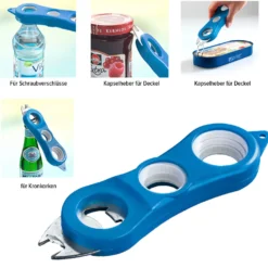 Deckel-Öffner 4-in-1 blau